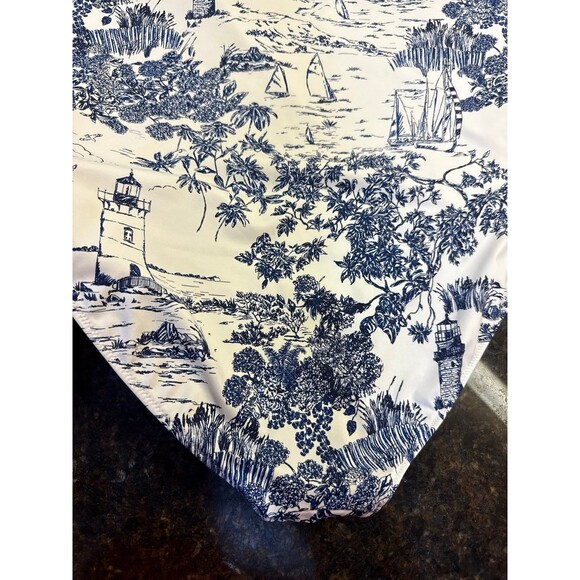 Vineyard Vines Women's Navy White One Piece Swimsuit Vineyard Toile NEW Size L - Picture 5 of 6